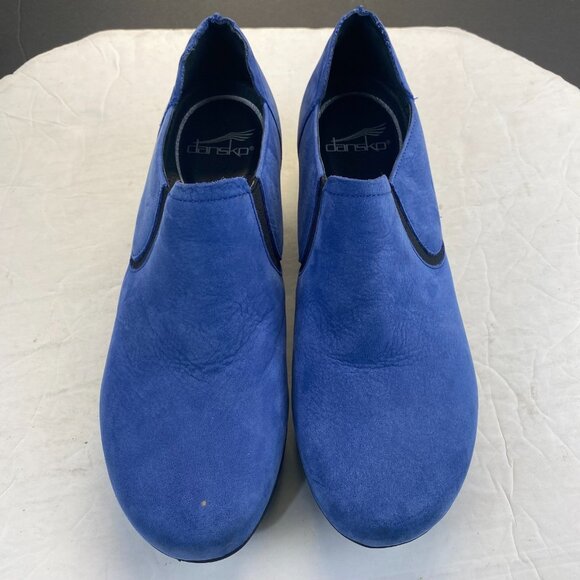 Womens Size 41/10.5-11 Dansko Blue Nubuck Leather Clogs Shoes Slip-On Loafers - Picture 14 of 16